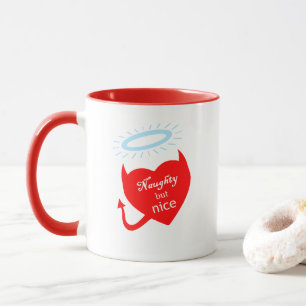 Valentine Naughty But Nice Devil Angel Heart Mug