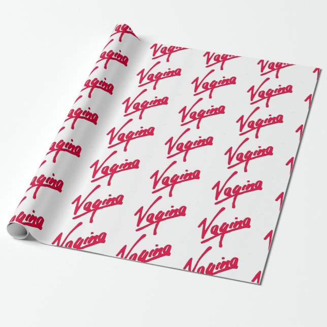 valentine naughty vagina funny humor wrapping paper (Unrolled)