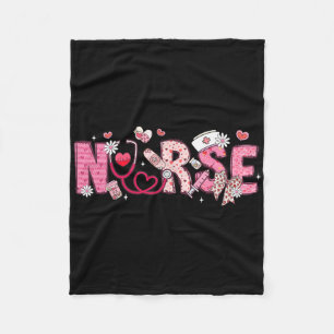 Valentine Nicu Icu Er Rn Nurse Scrub Top Women Gir Fleece Blanket