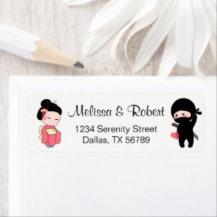 Valentine Ninja and Geisha Label