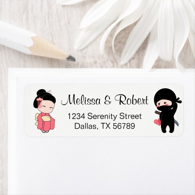 Valentine Ninja and Geisha Label (Insitu)