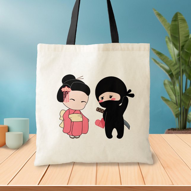 Valentine Ninja and Geisha Tote Bag (Creator Uploaded)