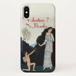 VALENTINE ? NO,THANKS /RETRO ANTI VALENTINE'S DAY iPhone X CASE