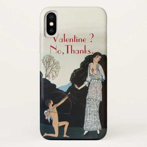 VALENTINE  NOTHANKS RETRO ANTI VALENTINES DAY iPhone X CASE