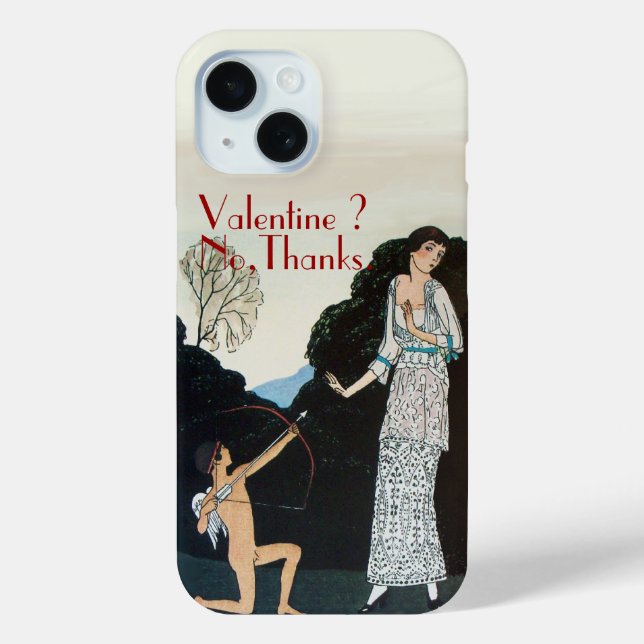 VALENTINE ? NO,THANKS /RETRO ANTI VALENTINE'S DAY Case-Mate iPhone CASE (Back)