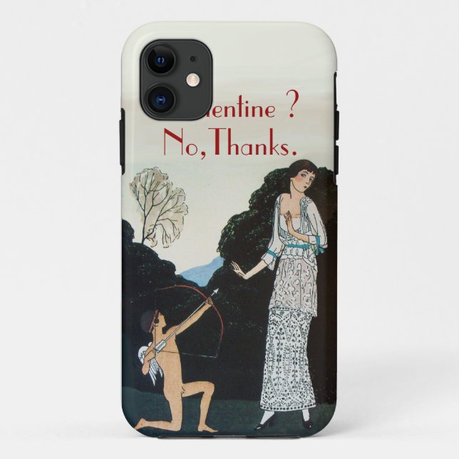 VALENTINE ? NO,THANKS /RETRO ANTI VALENTINE'S DAY Case-Mate iPhone CASE (Back)