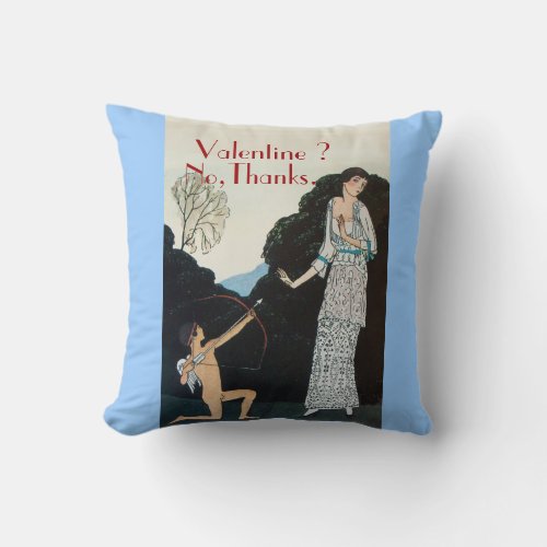 VALENTINE  NOTHANKS RETRO ANTI VALENTINES DAY THROW PILLOW