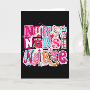 Valentine Nurse Note Love Hearts Stethoscope Girl Card