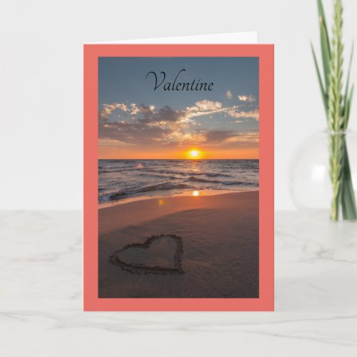 Valentine Ocean Shore Holiday Card