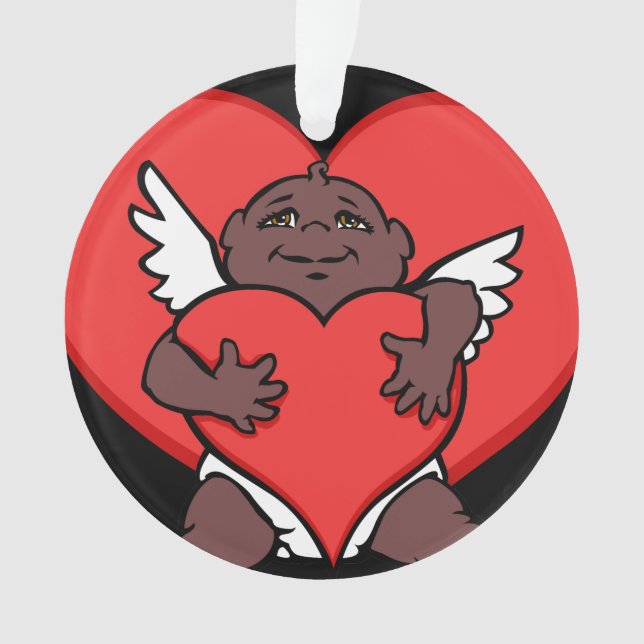 Valentine Ornament Custom African Cupid Ornament (Front)