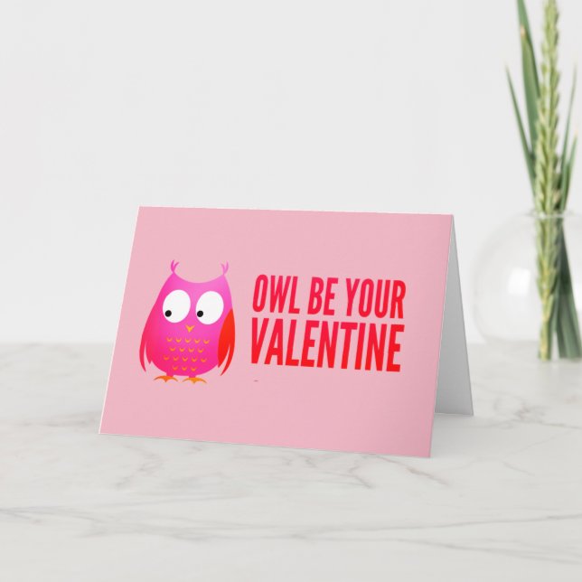 Valentine Owl Custom Card (Front)
