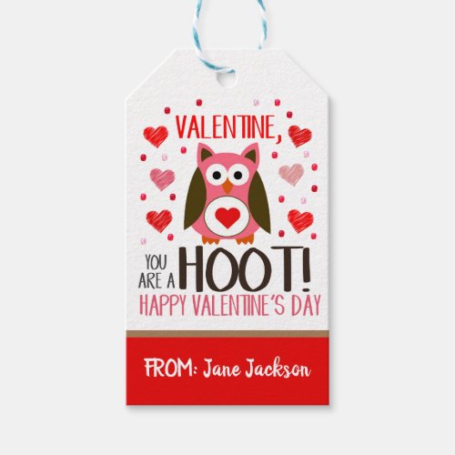 Valentine Owl Gift Tag