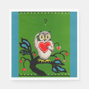 Valentine owl napkins