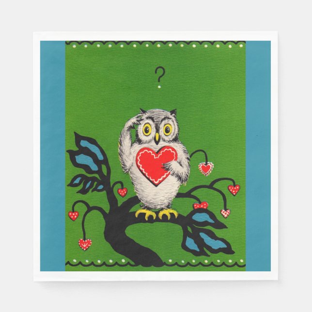 Valentine owl napkins (Front)