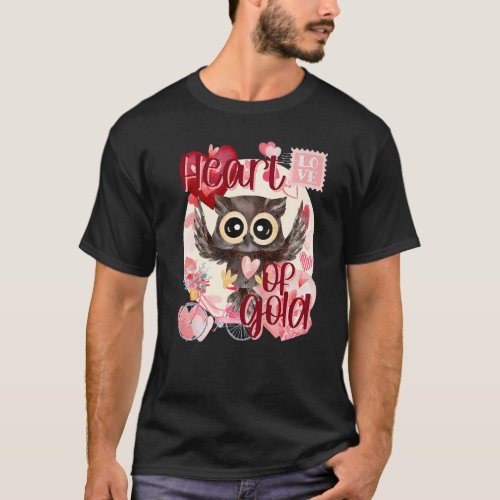 Valentine Owl Simply Watercolor Southern Colors Co T_Shirt