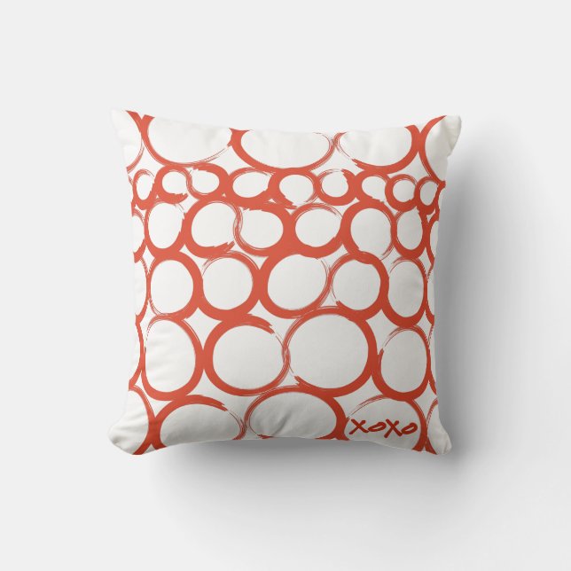 Valentine Painted XOXO Throw Pillow (Front)