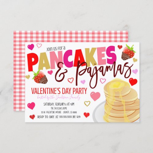 Valentine Pancakes And Pajamas Invitation