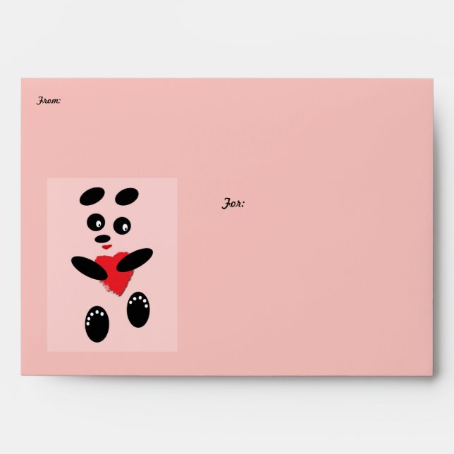 Valentine Panda in Pink Envelope (Front)