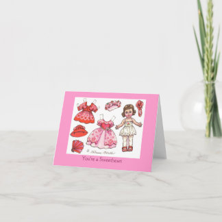 Valentine Paper Doll note card