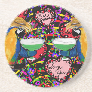Valentine Parrots Coaster