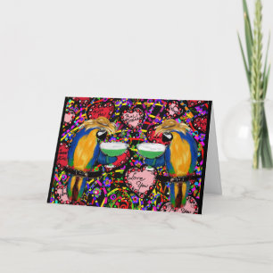 Valentine Parrots Holiday Card