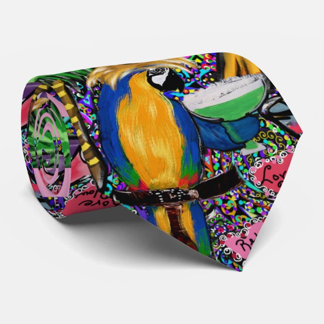 Valentine Party Parrot Neck Tie (Rolled)
