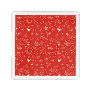 Valentine Pattern 2 Acrylic Tray