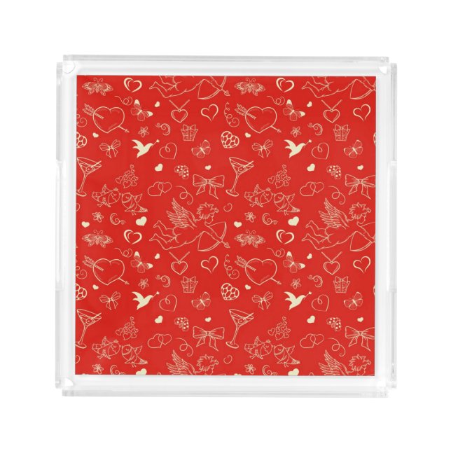 Valentine Pattern 2 Acrylic Tray (Front)