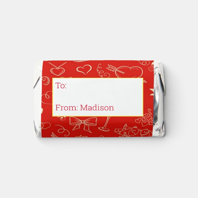 Valentine Pattern 2 Hershey's Miniatures (Front)