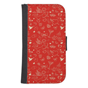 Valentine Pattern 2 Wallet Phone Case For Samsung Galaxy S4