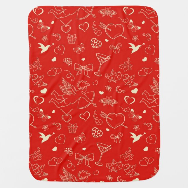 Valentine Pattern Baby Blanket (Front)