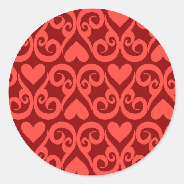 Valentine Pattern Classic Round Sticker (Front)