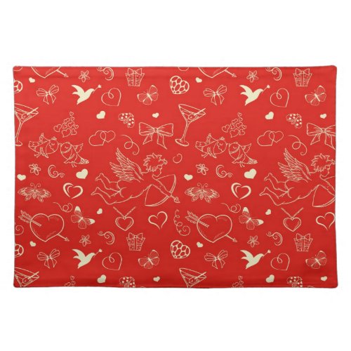 Valentine Pattern Cloth Placemat