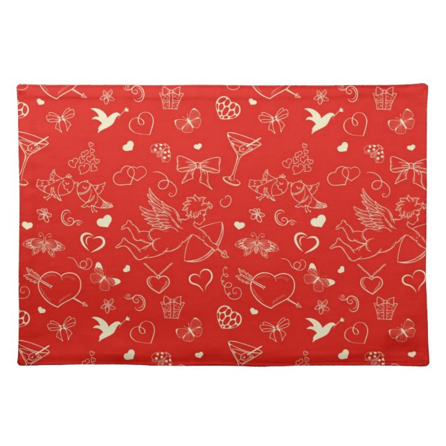Valentine Pattern Cloth Placemat (Front)