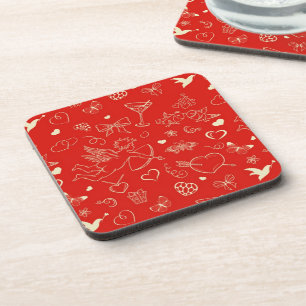 Valentine Pattern Drink Coaster