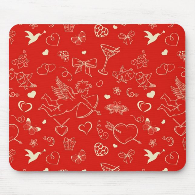 Valentine Pattern Mouse Pad (Front)