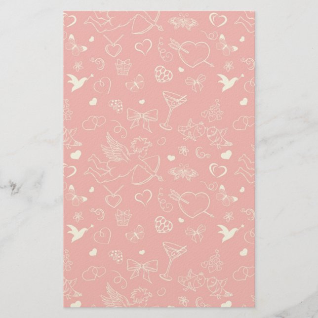 Valentine Pattern Stationery (Front)