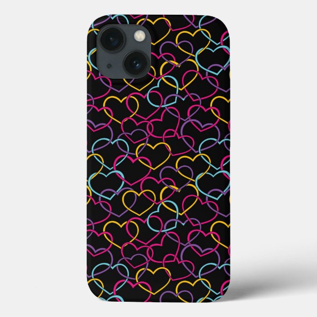 Valentine Pattern with Color Hearts Case-Mate iPhone Case (Back)