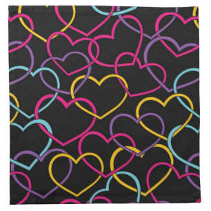 Valentine Pattern with Color Hearts Cloth Napkin