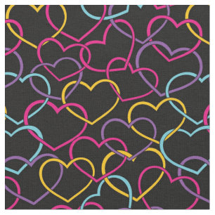 Valentine Pattern with Color Hearts Fabric