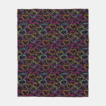 Valentine Pattern with Color Hearts Fleece Blanket