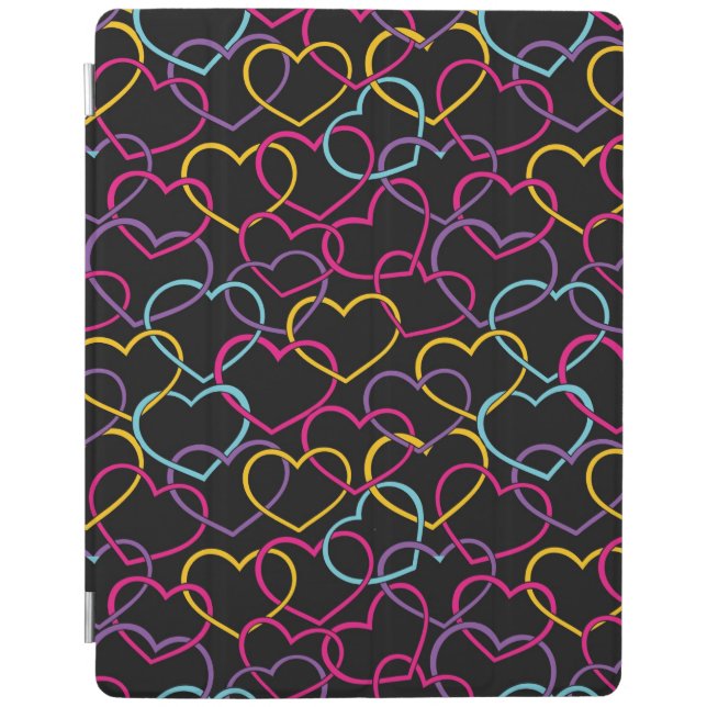Valentine Pattern with Color Hearts iPad Smart Cover (Front)