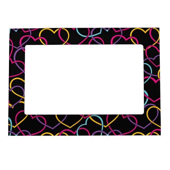 Valentine Pattern with Color Hearts Magnetic Frame (Front)