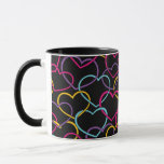 Valentine Pattern with Color Hearts Mug