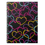 Valentine Pattern with Color Hearts Notebook