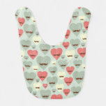 Valentine pattern with heart and mustache bib