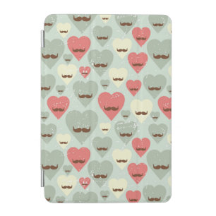 Valentine pattern with heart and mustache iPad mini cover