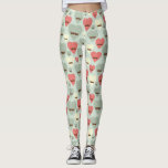 Valentine pattern with heart and mustache leggings