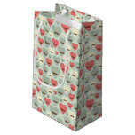 Valentine pattern with heart and mustache small gift bag