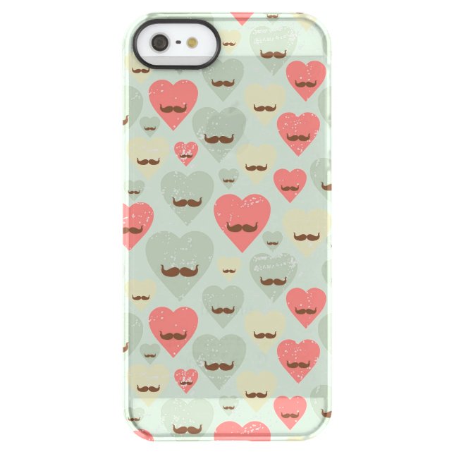 Valentine pattern with heart and mustache uncommon iPhone case (Back)